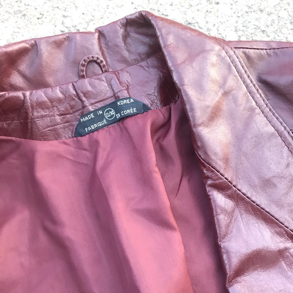 SOLD🦋 Vintage 1970s Burgundy Leather Jacket - Picture 6 of 7